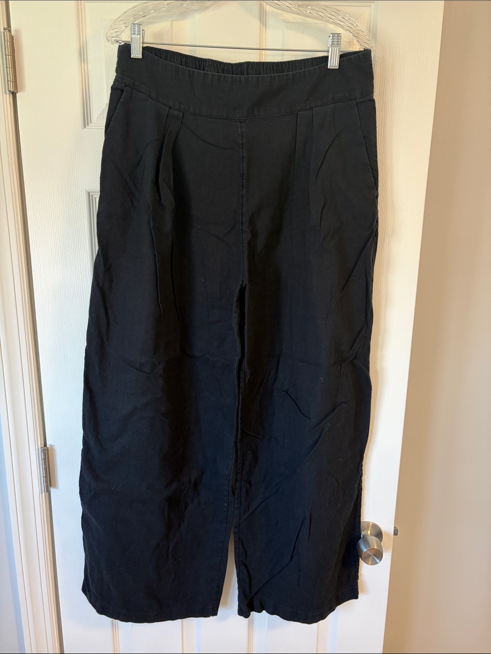 Abercrombie & Fitch Black Wide-Leg Pull-On Pants